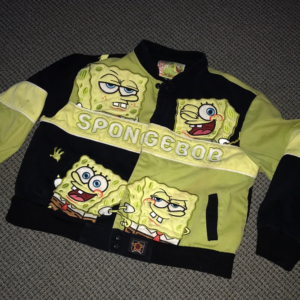 Nickelodeon SpongeBob Multi-Expression Yellow Black Kids Jacket